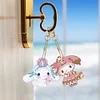 >SALE<5Pcs Acrylic Double Side Party Sanrio Diamond Pianting Art Keyring for Kids