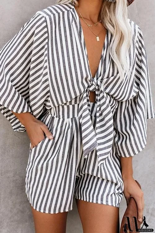 MidiSono - Print Bat Knot Romper