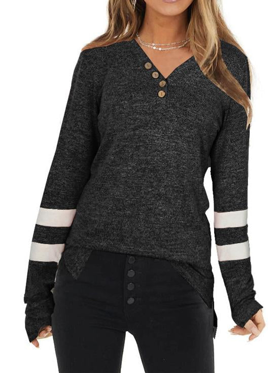 Women's V-neck Long Sleeve Tops