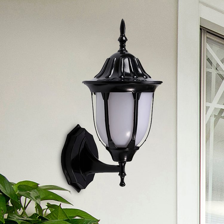 Black Finish 1 Head Wall Mounted Lamp Lodges White Plastic Pig Cage Sconce Lighting for Passage
