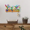 (US Local)DIY Diamond Painting Bird Wooden Hook Rail with 3 Hooks Punch Free Crafts Decor Kit