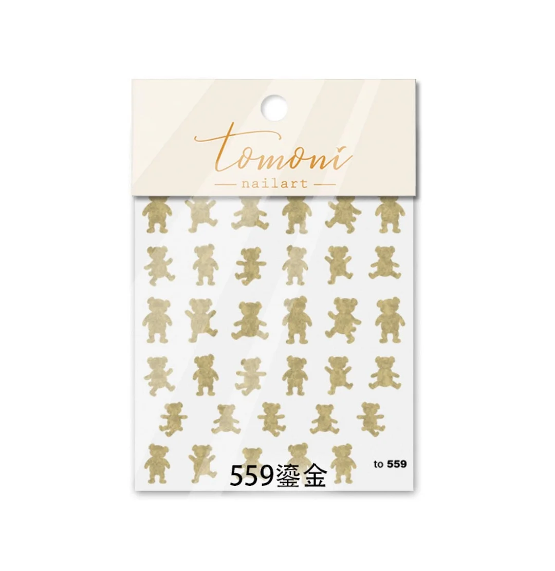 Beautizon Teddy bear High Quality 3D Engraved Nail Stickers Nail Art Decorations Nail Decals Design