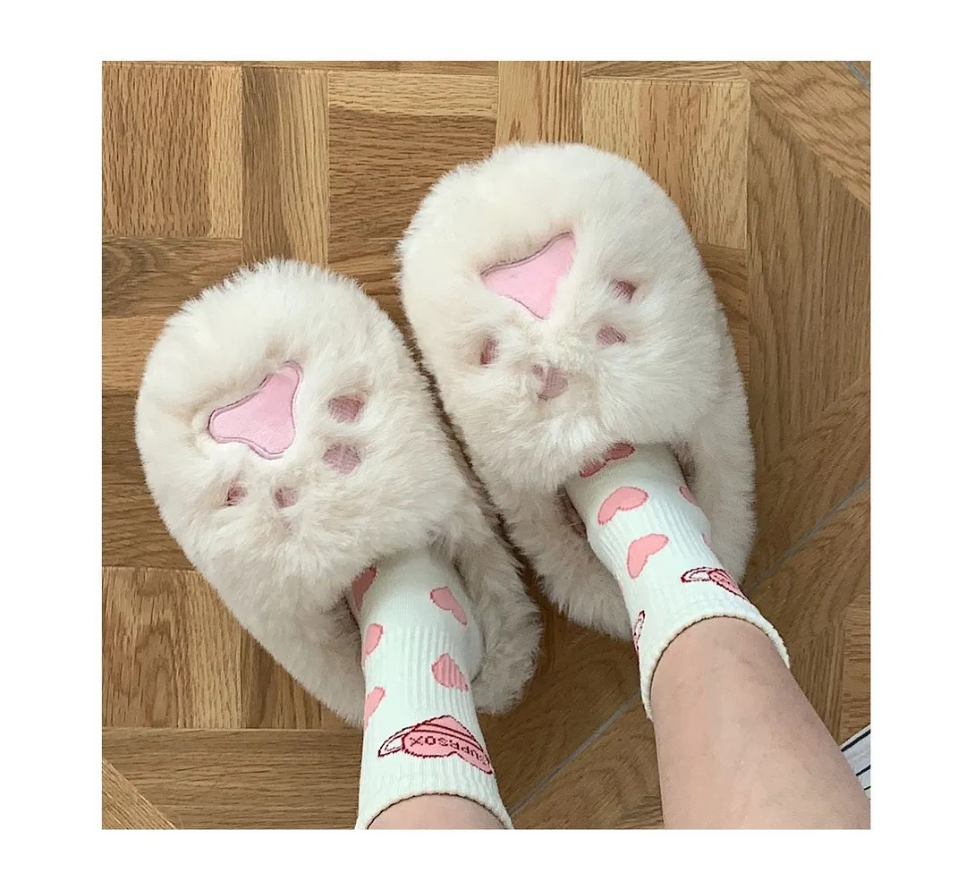 2022 Winter Women Slipper Cat Claw Cotton Home Slippers Warm And Non Slip Indoor Household Plush Slipper For Female