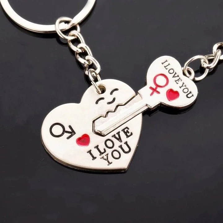 COUPLE KEYCHAIN CHARMS LOVE KEY RING