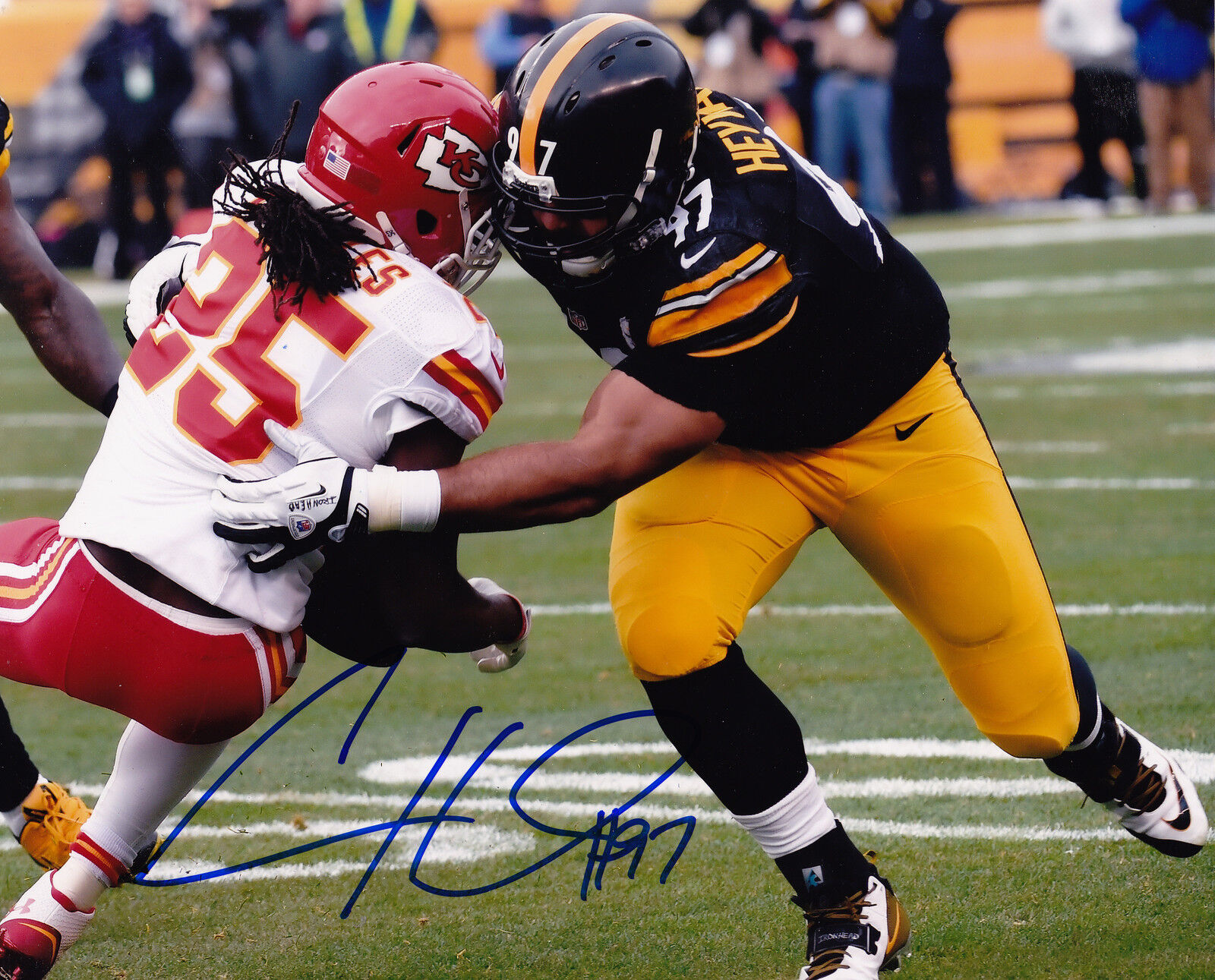 CAMERON HEYWARD PITTSBURGH STEELERS COLOR ACTION SIGNED 8x10