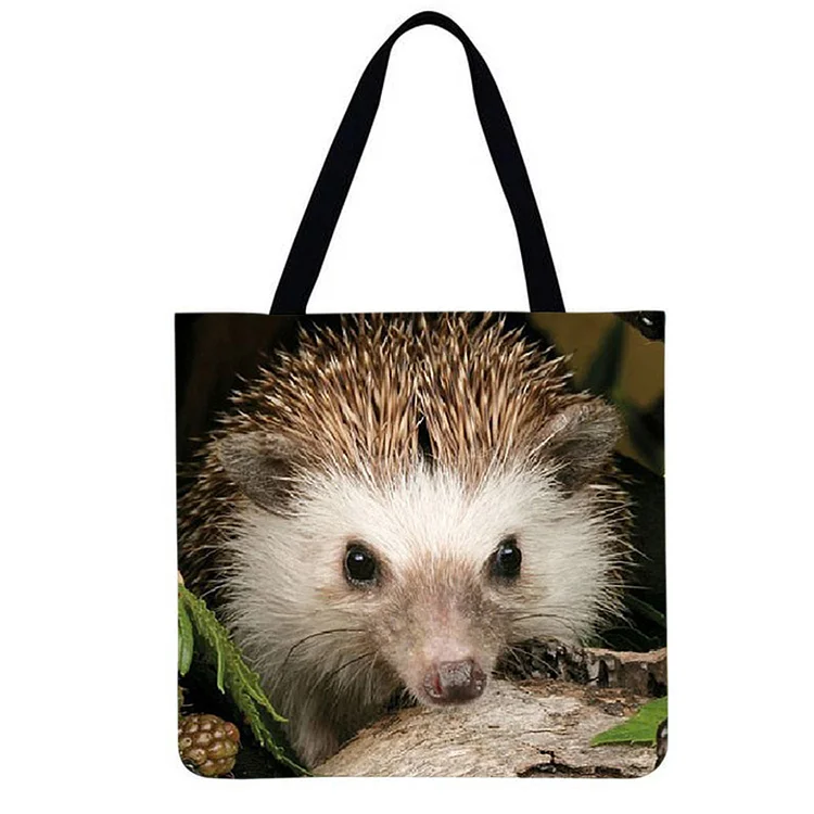 Linen Eco-friendly Tote Bag - Hedgehog