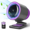 Desktop Bladeless Air Purifying Fan Folding Digital Display Four Different Emotions Personal Silent Fan 4 Speed Adjustment