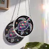 (18.5cm)DIY Acrylic Jigsaw Puzzle Window Hanging with Hanging Chain DIY Stained Glass Decoration Round Window Puzzle Decor for DIY Craft Project (Turtle)