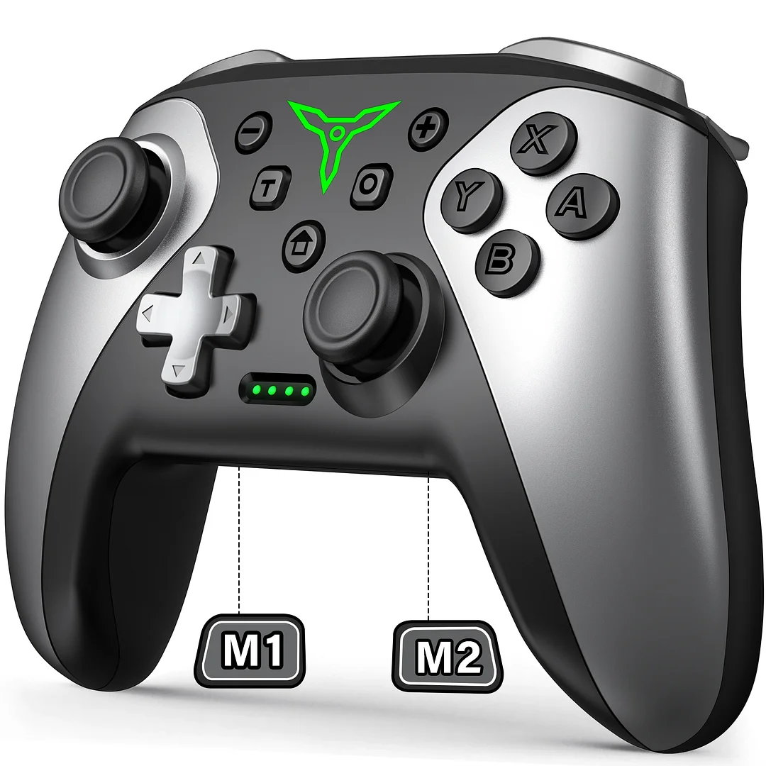 DinoFire Wireless Nintendo Switch Controller for Switch/Switch Lite/OLED, Switch Controller Compatible with Dual Motors(Green)