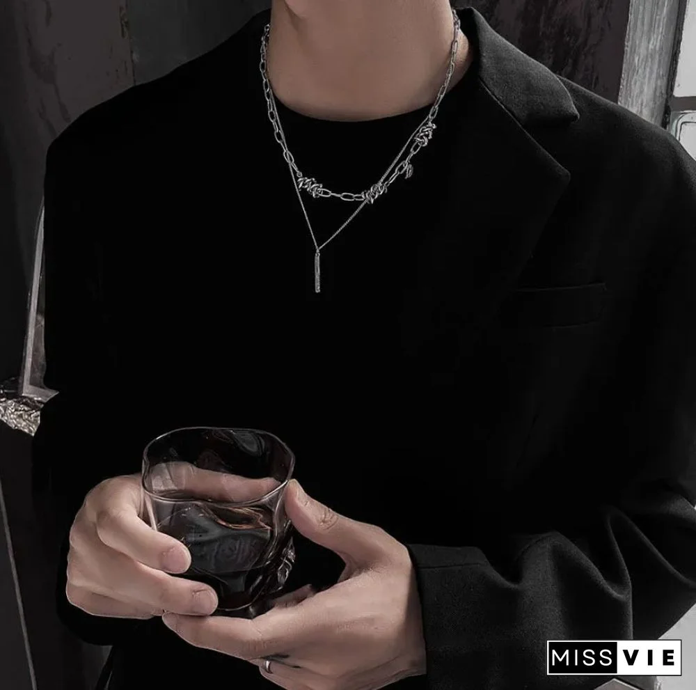 Men's & Women's Hip Hop Titanium Steel Clavicle Necklace