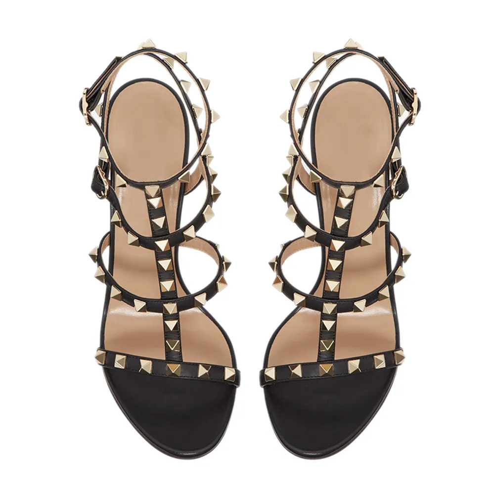 100mm Women's Rivets Stiletto Heels Party Daily Summer Sandals-vocosishoes