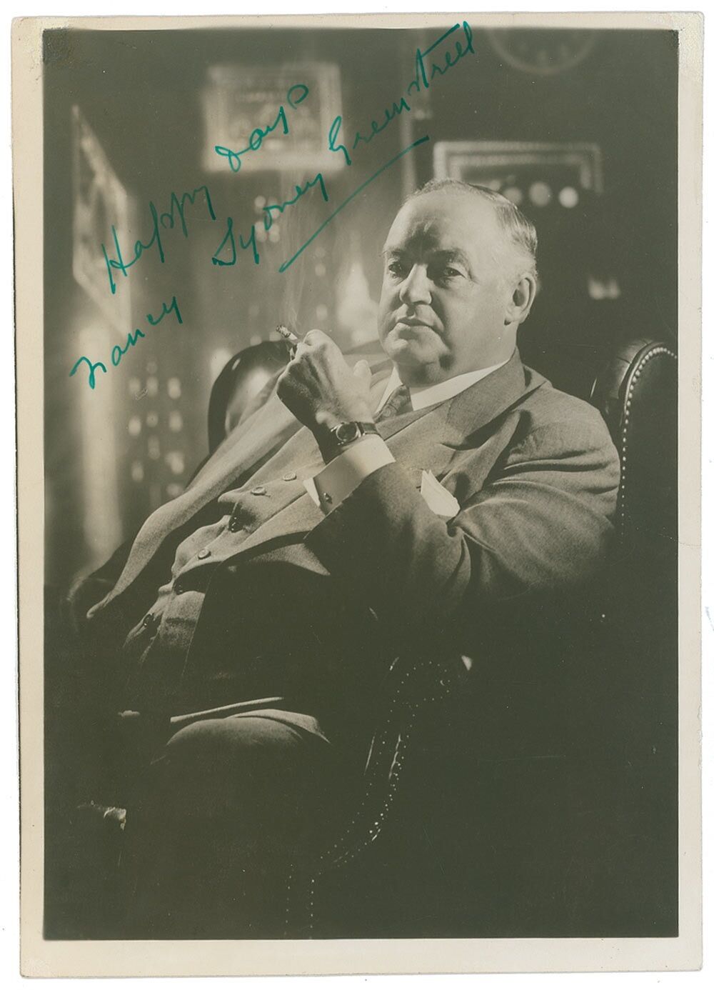 SYDNEY GREENSTREET Signed Photo Poster paintinggraph - Film Actor - preprint