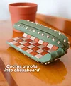 Cactus Succulent Themed Chess Set | Portable Magnetic Travel Chess