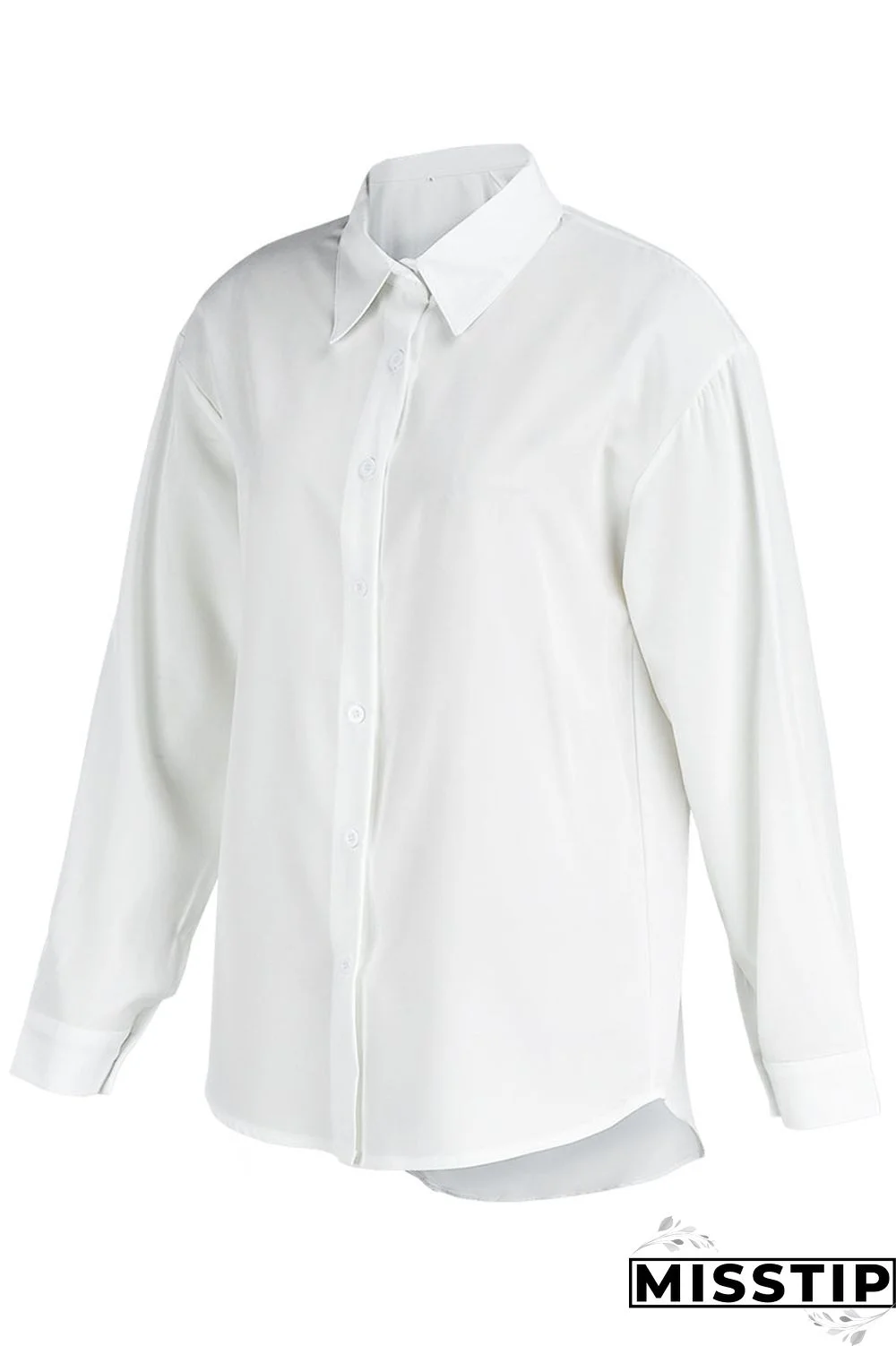 Green Casual Solid Patchwork Buckle Turndown Collar Tops