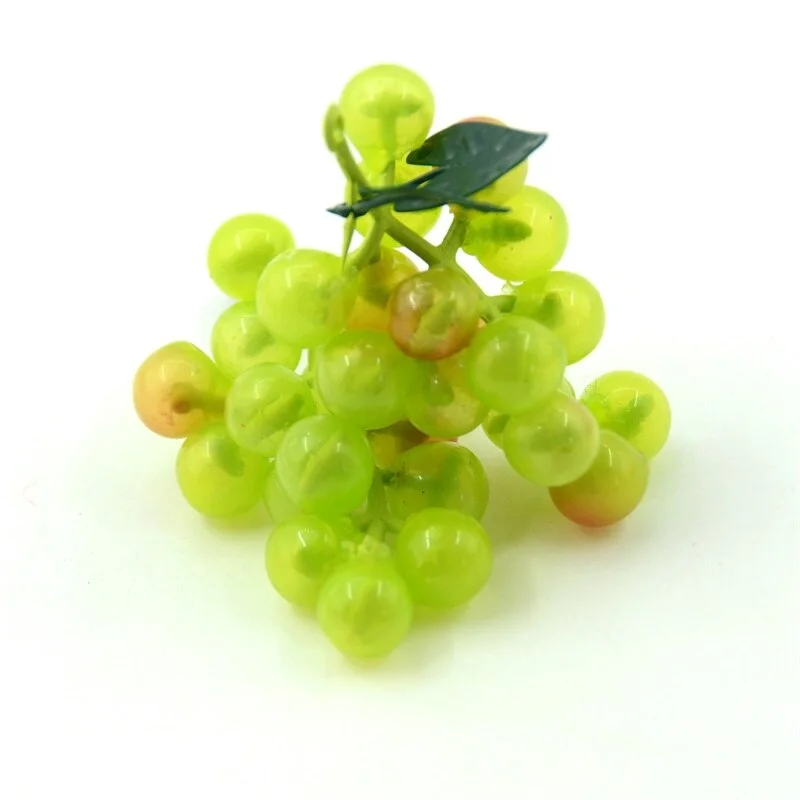 3pcs  Artificial Fake Green Grapes Plastic Fake Decorative Fruit Lifelike Home Wedding Party Garden Decor Mini Simulation Fruit