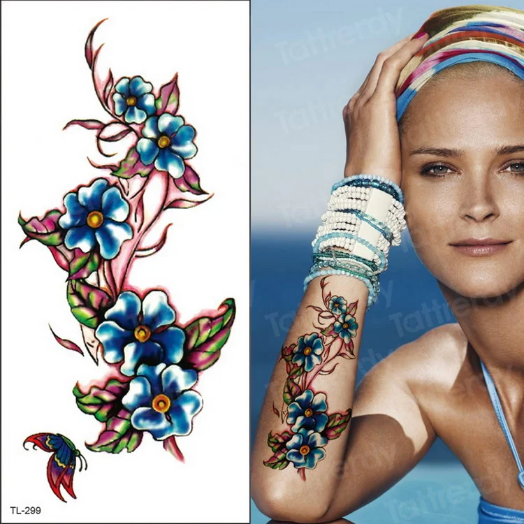 waterproof tattoo temporary sticker tattoo flower water transfer rose temporary tattoos on the body art girls bikini stickers