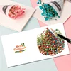 (US Only)6PCS Christmas Tree DIY Diamond Art Greeting Cards Congratulations Cards & Gifts
