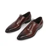 Mens Vintage Brogue Oxford Leather Dress Shoes 