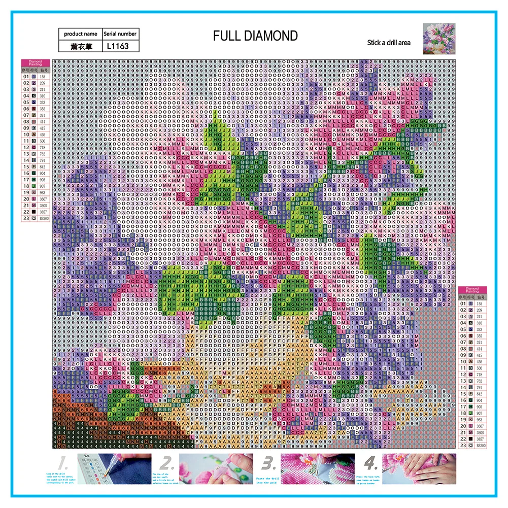 Diamond Painting - Full Round Drill - Lavender Vase(30*30cm)