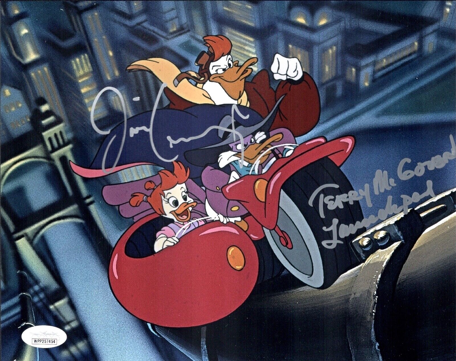 JIM CUMMINGS & TERRY MCGOVERN Signed 8x10 DARKWING DUCK Photo Poster painting Autograph JSA COA