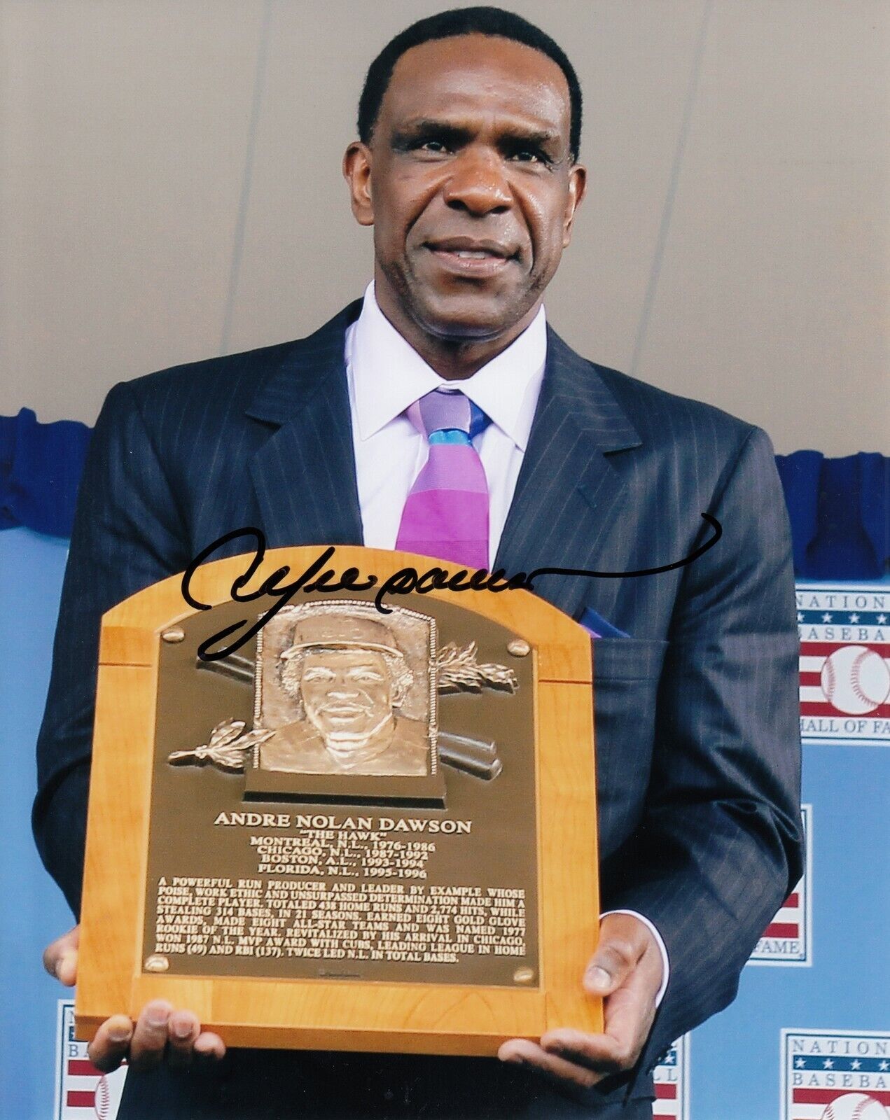 Andre Dawson #0 8x10 Signed Photo Poster painting w/ COA Chicago Cubs 032419