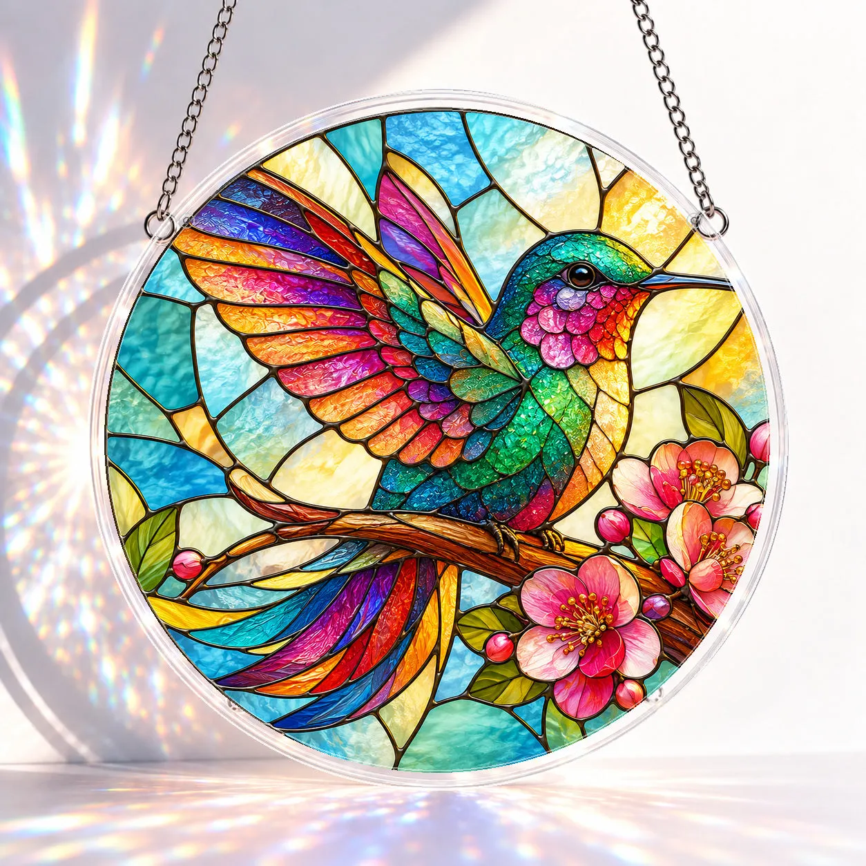 Hummingbird Garden Stained Glass Suncatcher Puzzle