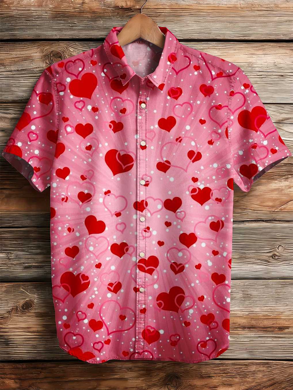Valentine's Day striped casual shirt PLUSCLOTHESMAN