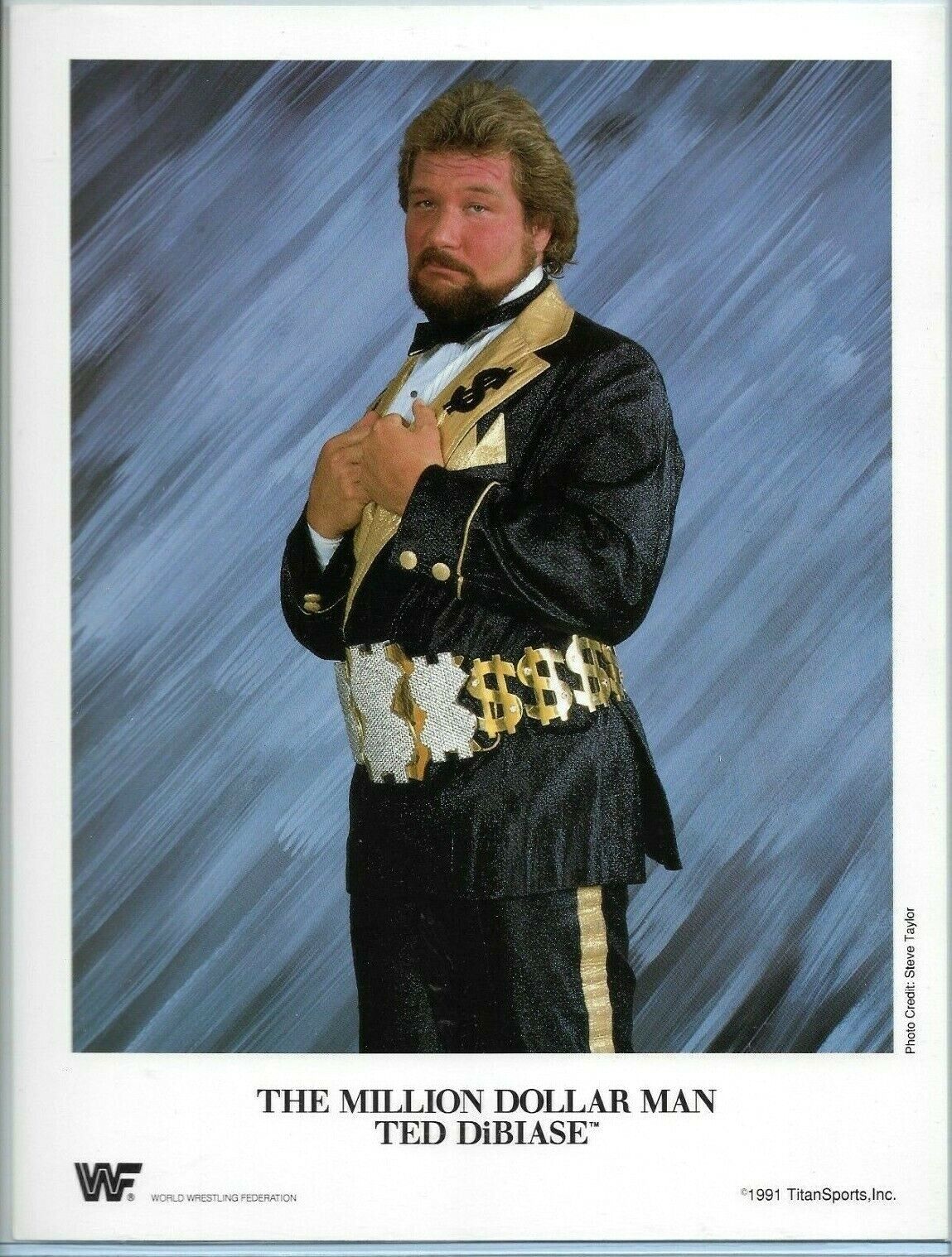 WWE TED DIBIASE OFFICIAL LICENSED AUTHENTIC 8.5X11 ORIGINAL PROMO Photo Poster painting 1991