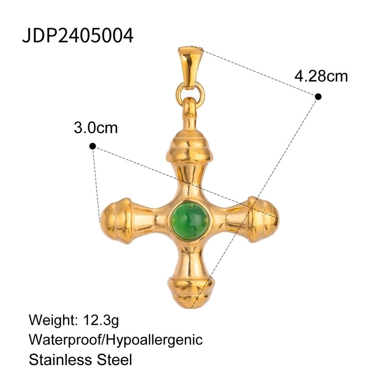 1 Piece 304 Stainless Steel Cross Heart Shape Jewelry Accessories Pendant