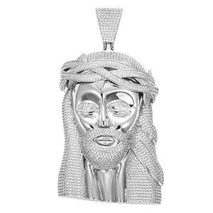Oversize Jesus Head Pendant Necklace