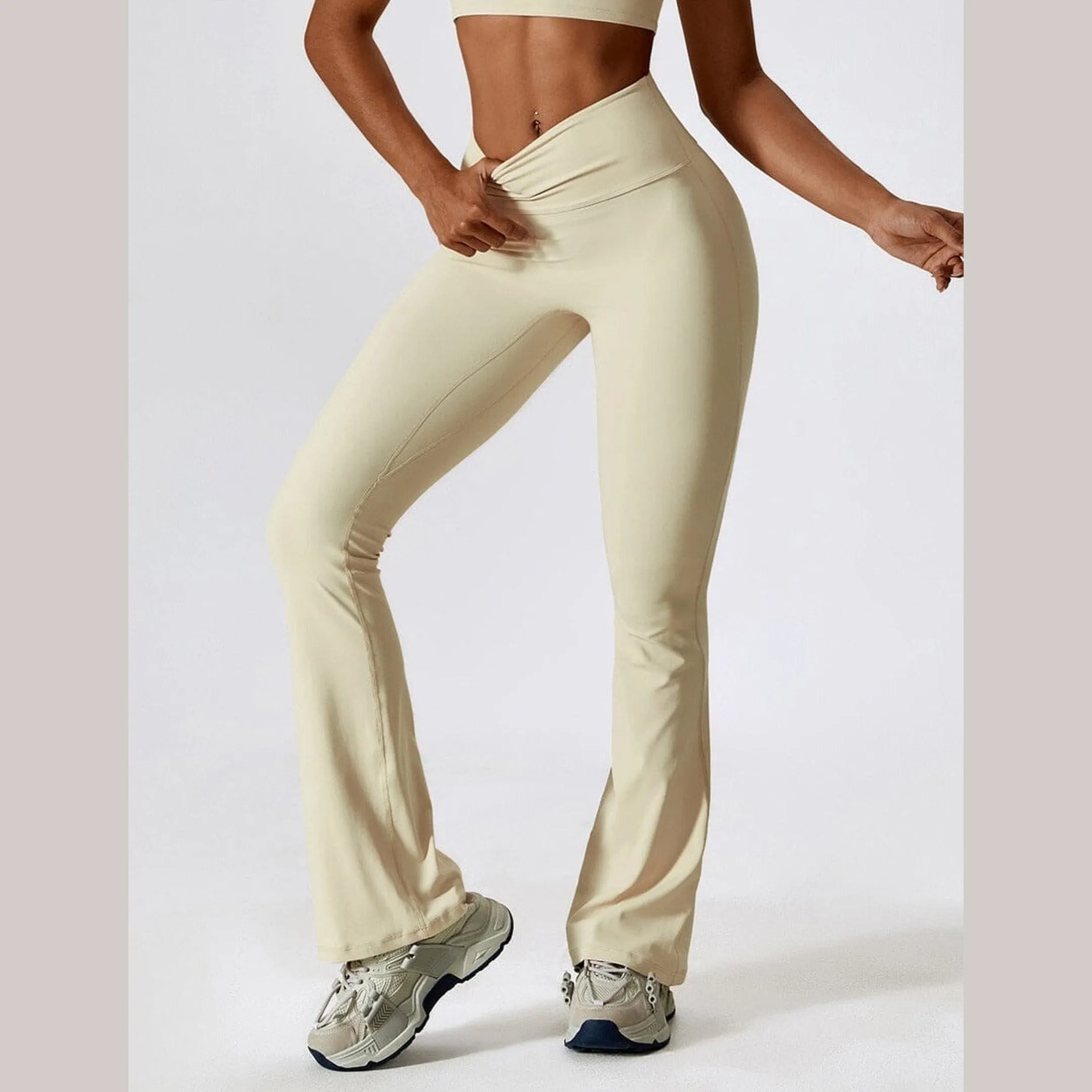 Women's High-Waisted Flared Leggings &ndash; Stretch Gym to Yoga Wear