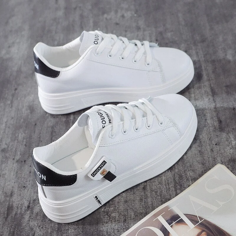 Sneakers for Women Genuine Leather Luxury Platform Sneakers Breathable Light Weight Soft Sport Women Vulcanize Shoes