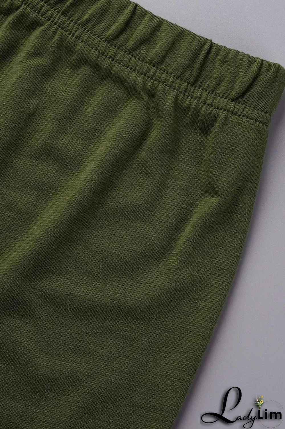 Army Green Fashion Casual Print Asymmetrical O Neck Plus Size Two Pieces