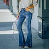Gioiacombo&trade; Pantaloni in denim svasati elasticizzati da donna alla moda