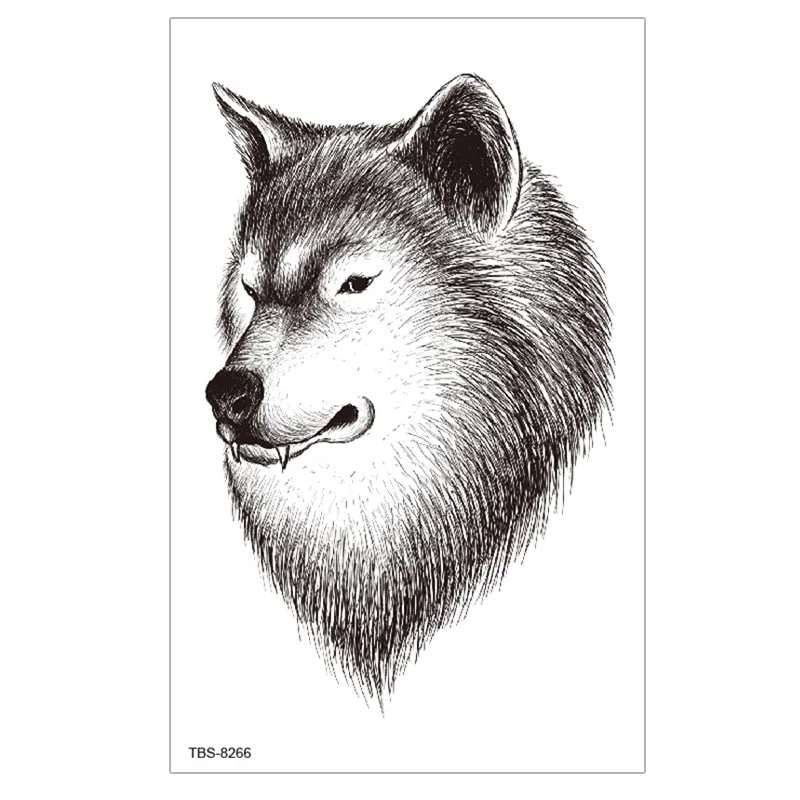 Waterproof Temporary Tattoo Sticker Lion Wolf Tiger Forest Tattoos Girl Mermaid Body Art Arm Fake Sleeve Tatoo Women Men