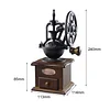 Wheel Design Vintage Manual Coffee Grinder With Ceramic Movement Retro Wooden Manual Coffee Grinder