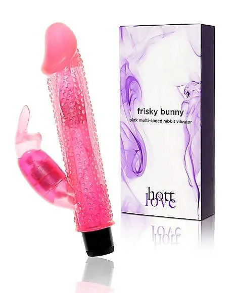 pornhint Pornhint Frisky Bunny Multi Speed Nubby Rabbit Vibrator 8.5 Inch - Hott Love