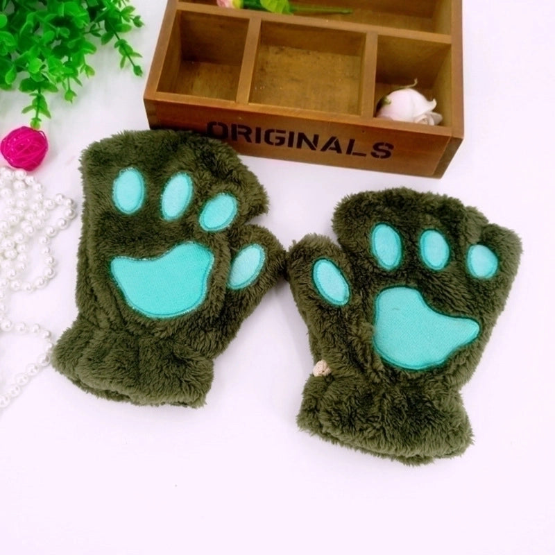 Women’s Cute Cartoon Plush Gloves 1 Pair