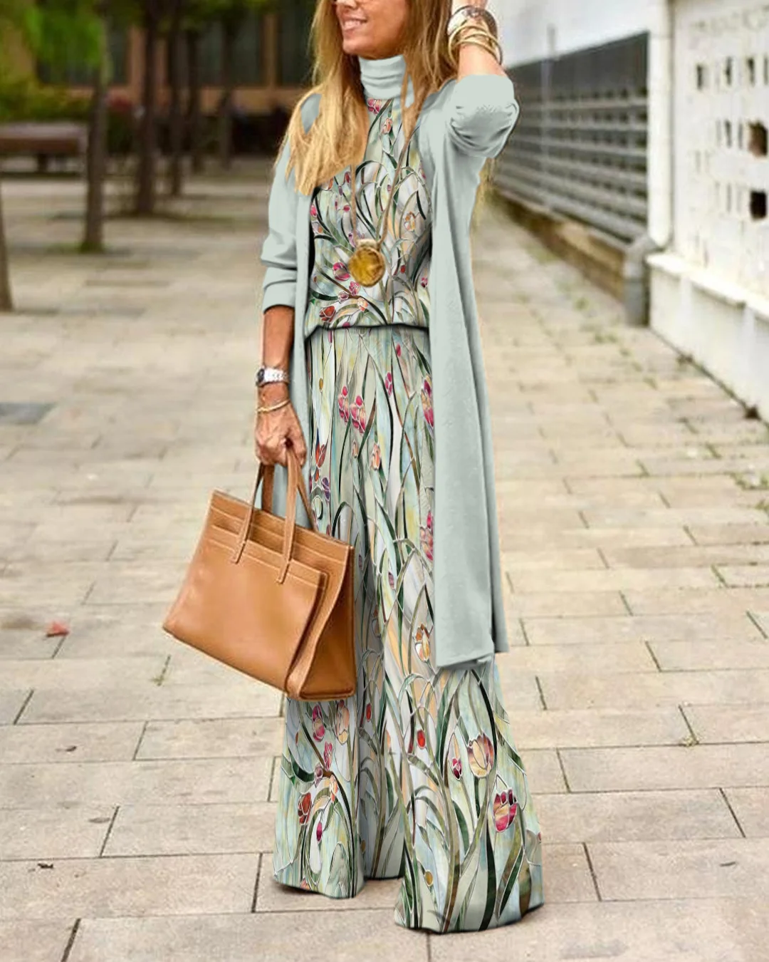 Herringbone Sweater Three-Piece Suit 829b