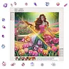 Tulip Garden Beaded Lady Special Shaped 5D DIY Partial Drill Diamond Painting Kits for Adults Beginners Home Decor Diamonds Dots Gem Art Kits Diamond Dots Paintings 11.81 X11.81inch
