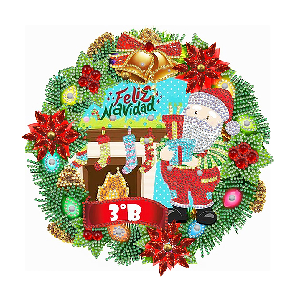 

Christmas Wreath - Special Shaped Diamond Painting - 30*30CM, 501 Original