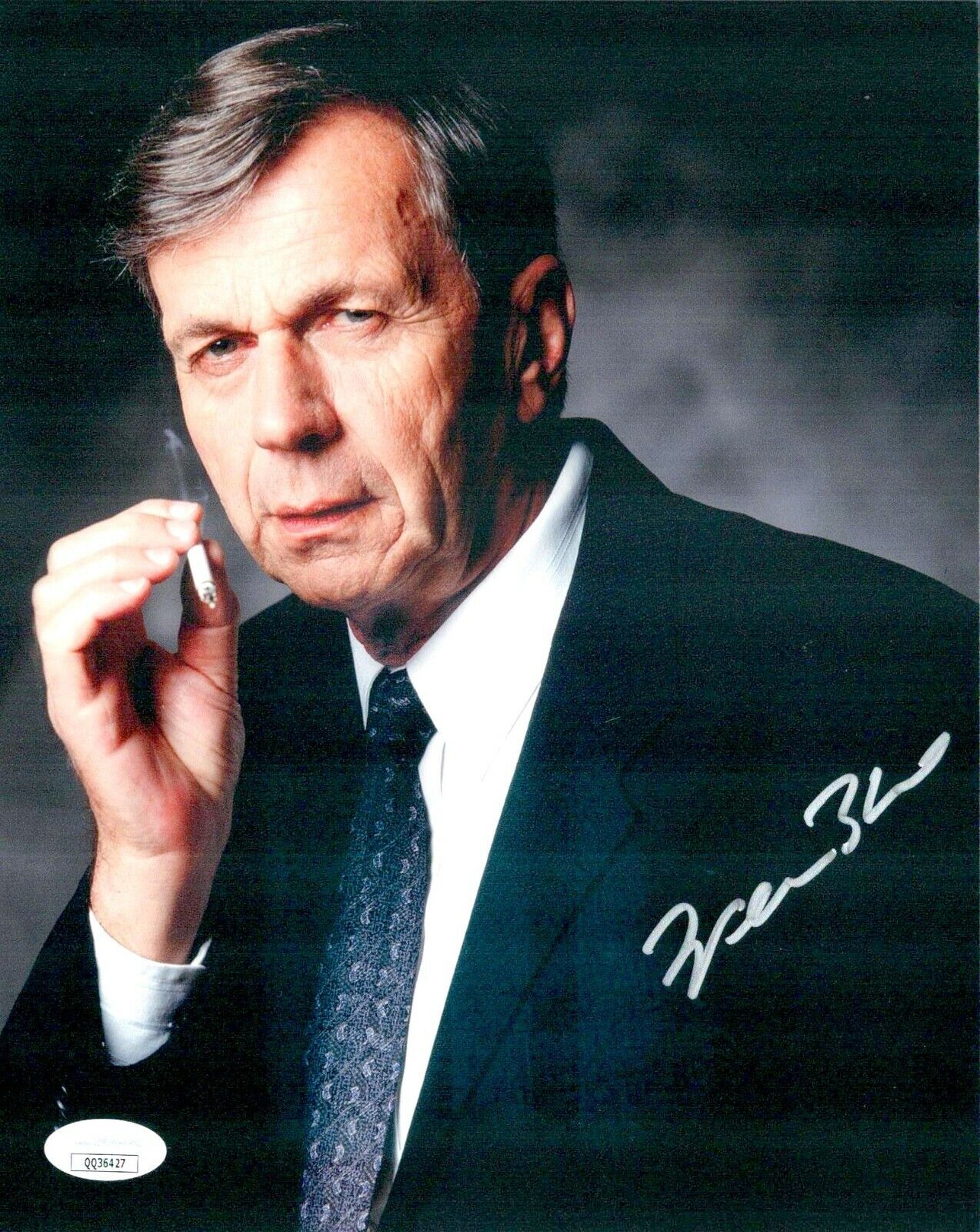 WILLIAM B DAVIS Signed X FILES 8x10 Photo Poster painting Cigarette Man Autograph JSA COA Cert