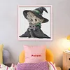 Witch And Cat-14CT Stamped Cross Stitch 29*29cm/11.42*11.42in tapestrymarket