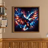 Independence Day USA Bald Eagle Full 11CT 3 Strands DIY Stamped Cross Stitch Kit for Beginners Adults Home Wall Decor Cross Stitch Art and Crafts Kits 40x40cm