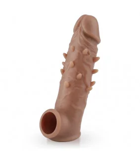 Brown Particle Ball Strap Penis Extension Sleeve