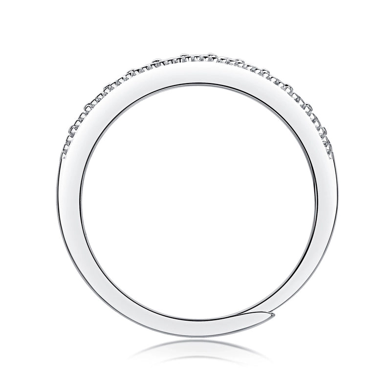 925 Sterling Silver Moissanite Geometric Adjustable Ring GRA Certificate