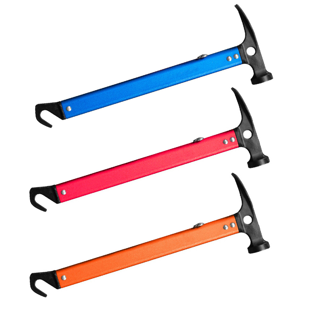 

Outdoor Camping Tent Peg Hammer Stainless Steel Hiking Stakes Nail Puller, Orange, 501 Original
