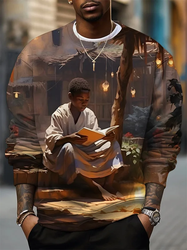 Men's Knowledge Is Power Art Print Casual Sweatshirt