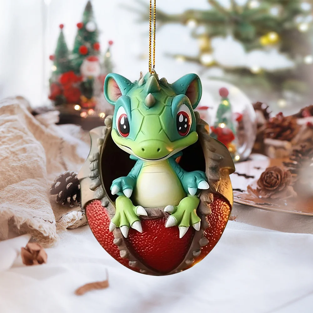 Christmas Dragon Egg Decoration Novelty Cute Acrylic Party Favors (E)