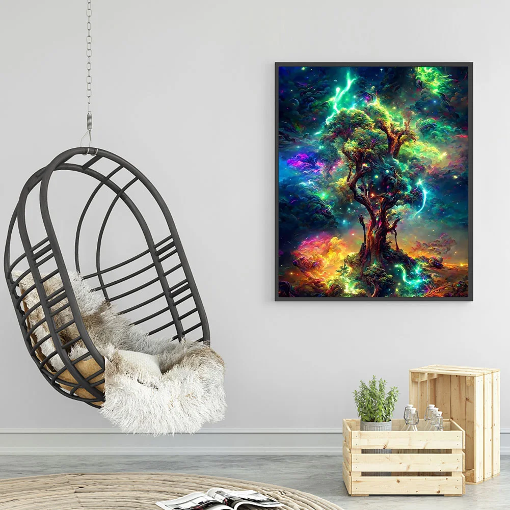 Full Round Diamond Painting 40*50cm - Starry Sky Tree